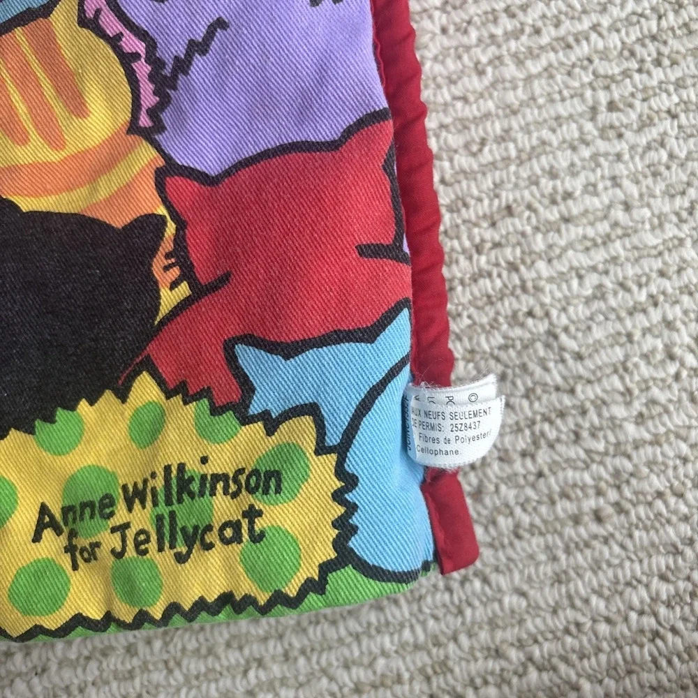 Jellycat Kitty Tails Crinkle Book Retired Baby Sensory Soft Book Cats Toddler 9